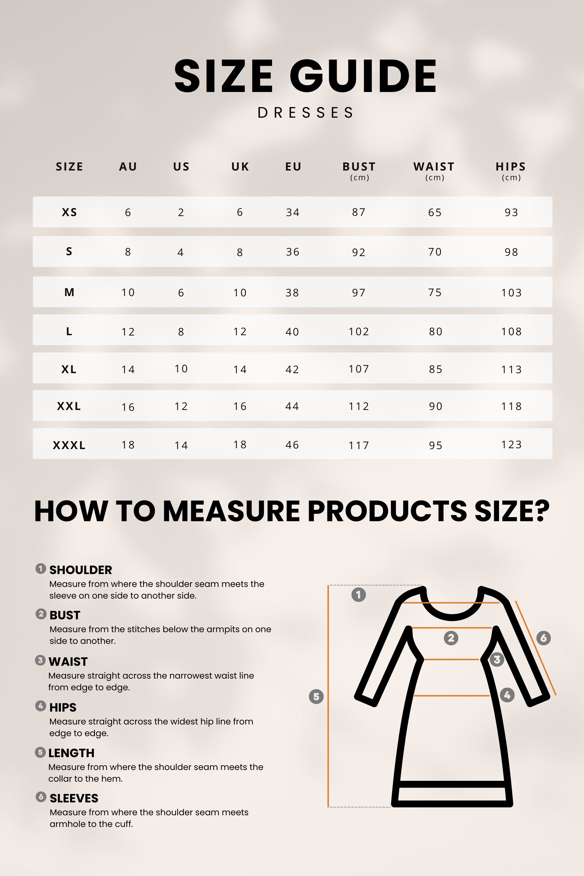 Size Guide– Modelle