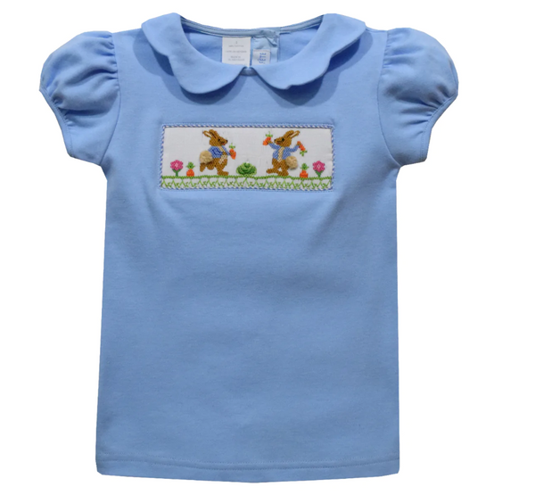 Newborn baby Boy Hand Smocked Easter Bunny Longall and Shirt