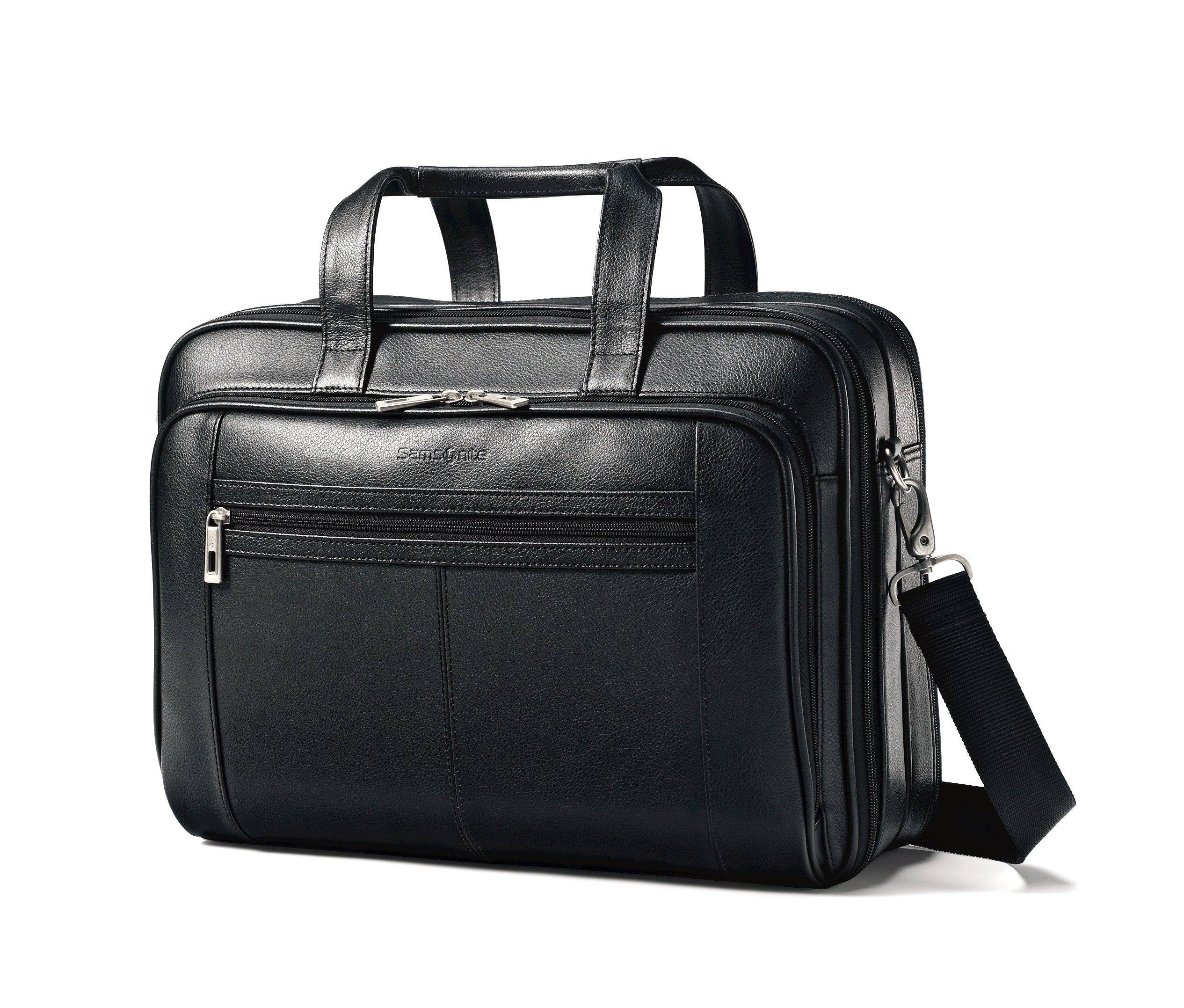 Samsonite Leather Checkpoint Friendly Brief - Black