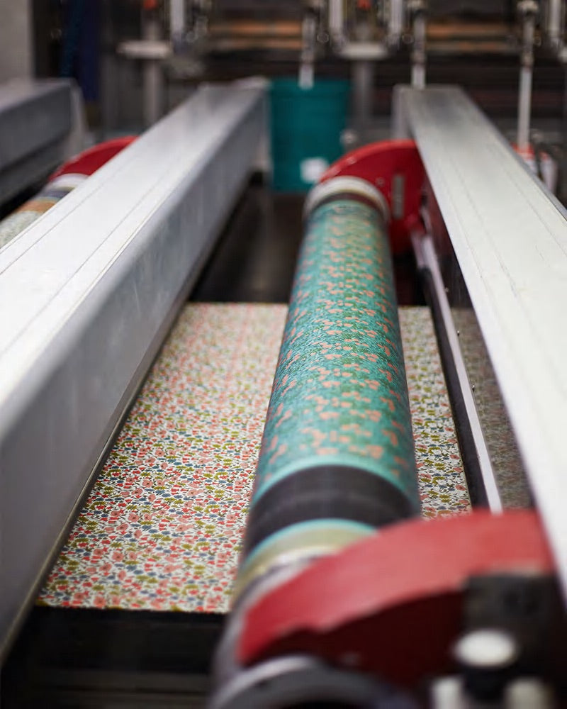 Organic tana lawn being printed at Liberty's Italian printing mill