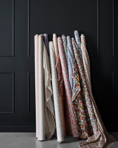 Rolls of Liberty fabric used by Coco & Wolf to create heirloom worthy products. 