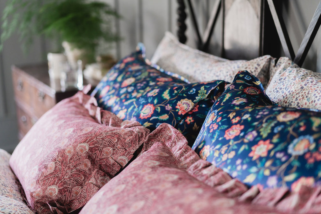 Liberty print cushions and pillowcases by Coco & Wolf