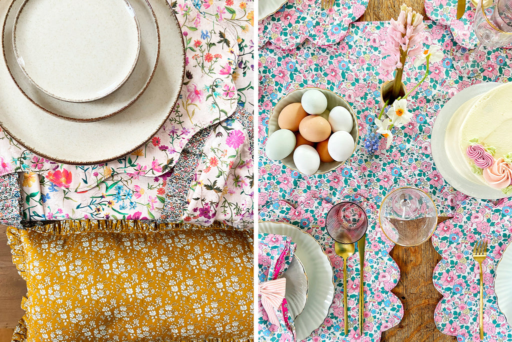 Easter Table Must Haves with Coco & Wolf Liberty Fabric Table Linen