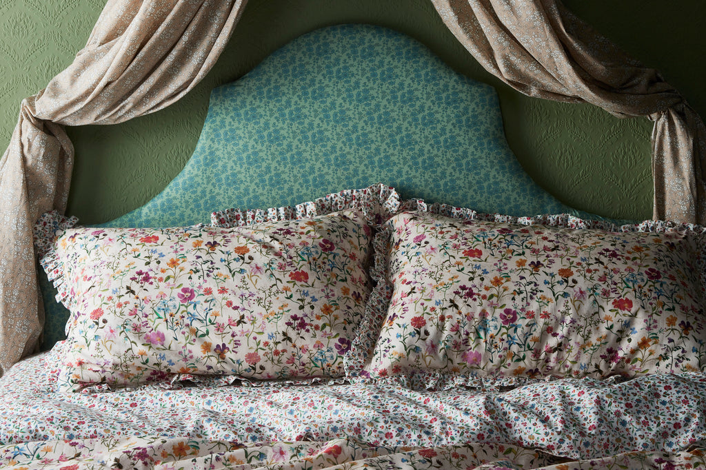 Beautiful bedding by Coco & Wolf using Liberty fabrics.