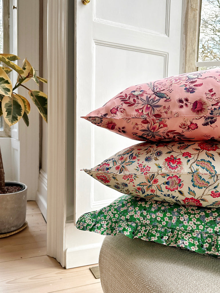 Silk pillowcases in Liberty Fabrics by Coco & Wolf