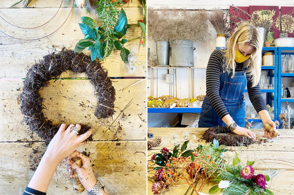 Sustainable wreath made with Coco & Wolf