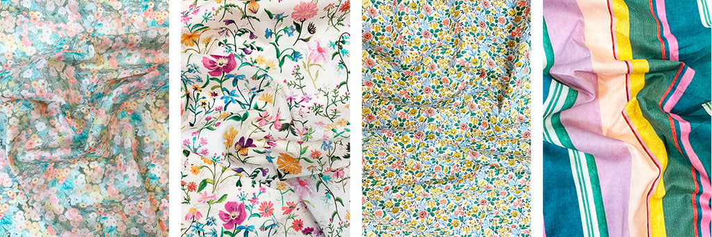 Liberty fabrics featuring Pantone Colour of the Year, Peach Fuzz.