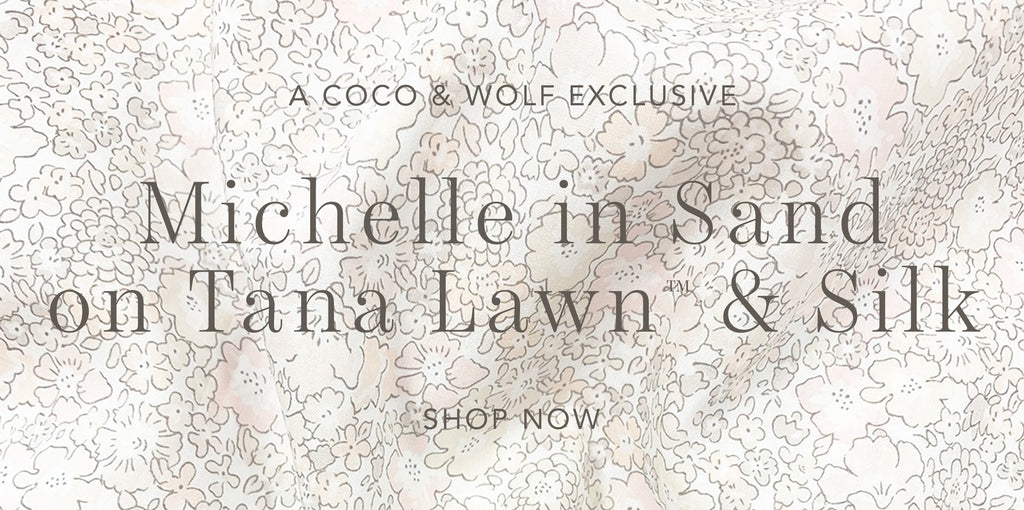 Shop Coco & Wolf's exclusive new print, Michelle in Sand. 