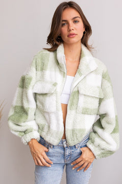 Furry Plaid Jacket