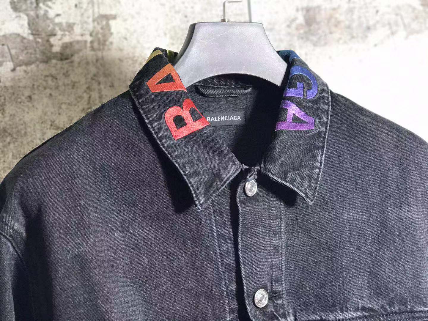 balenciaga rainbow flag denim jacket