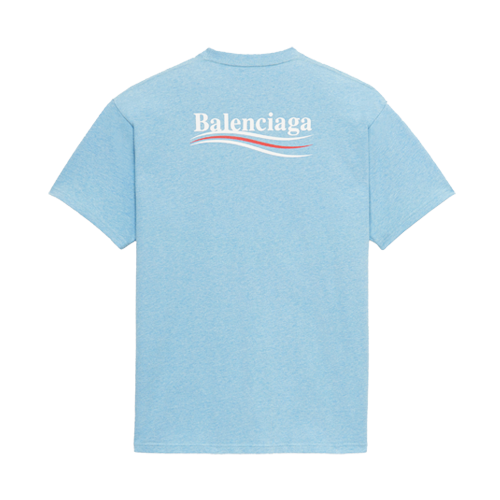 balenciaga blue campaign logo hoodie
