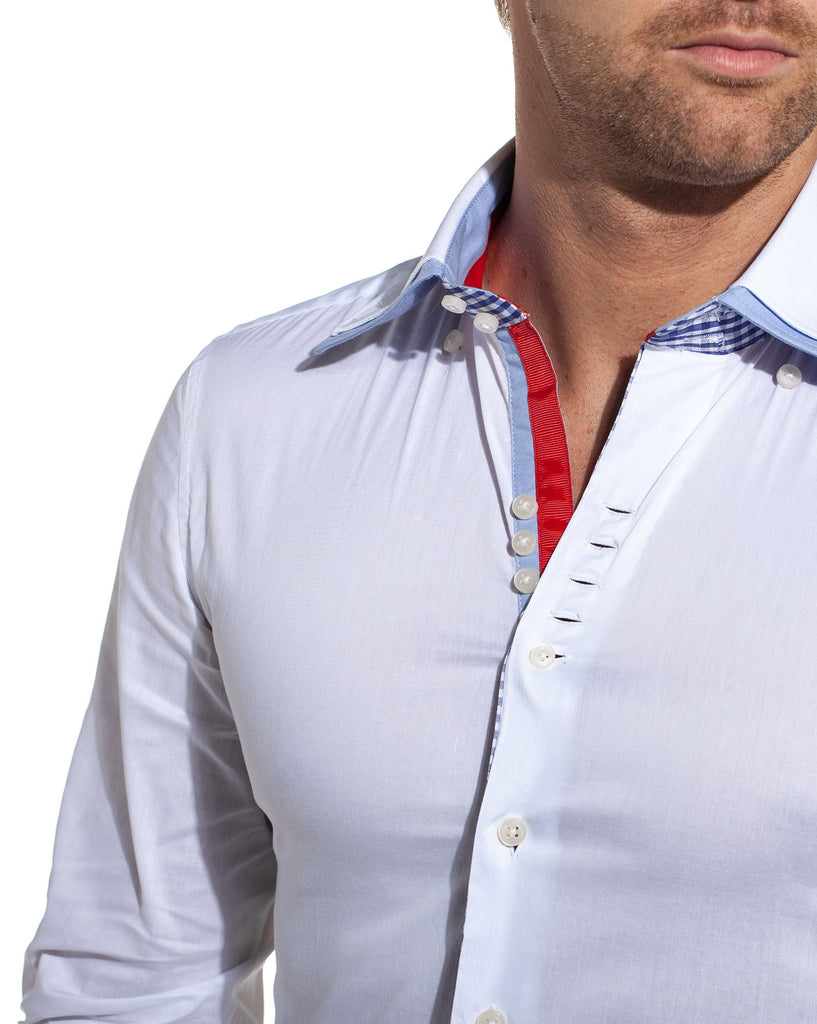 Chemise homme blanche double col tendance et fashion