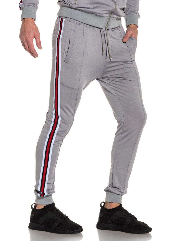 Bas De Jogging Gris Bandes Laterales Homme