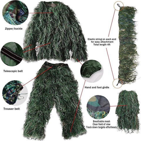 ghillie suit 5 pcs