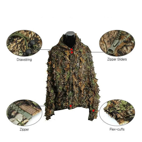 3d leaf ghillie suit for adults shirt