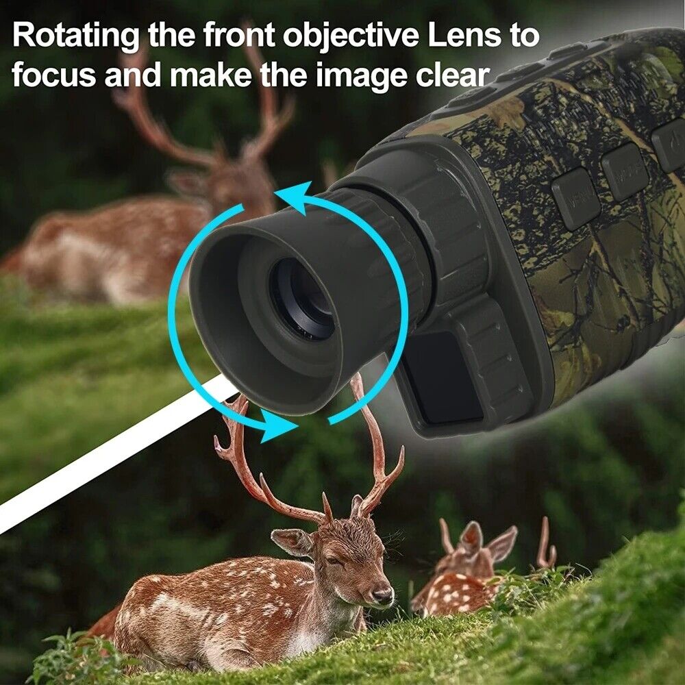 Observe wildlife with precision using the best monocular for hunting, featuring a rotating front objective lens for crystal-clear focus on distant deer in their natural habitat.