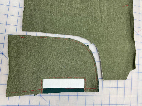 Sew pocket to front