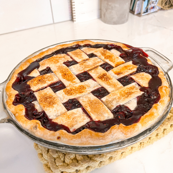 A finished berry pie