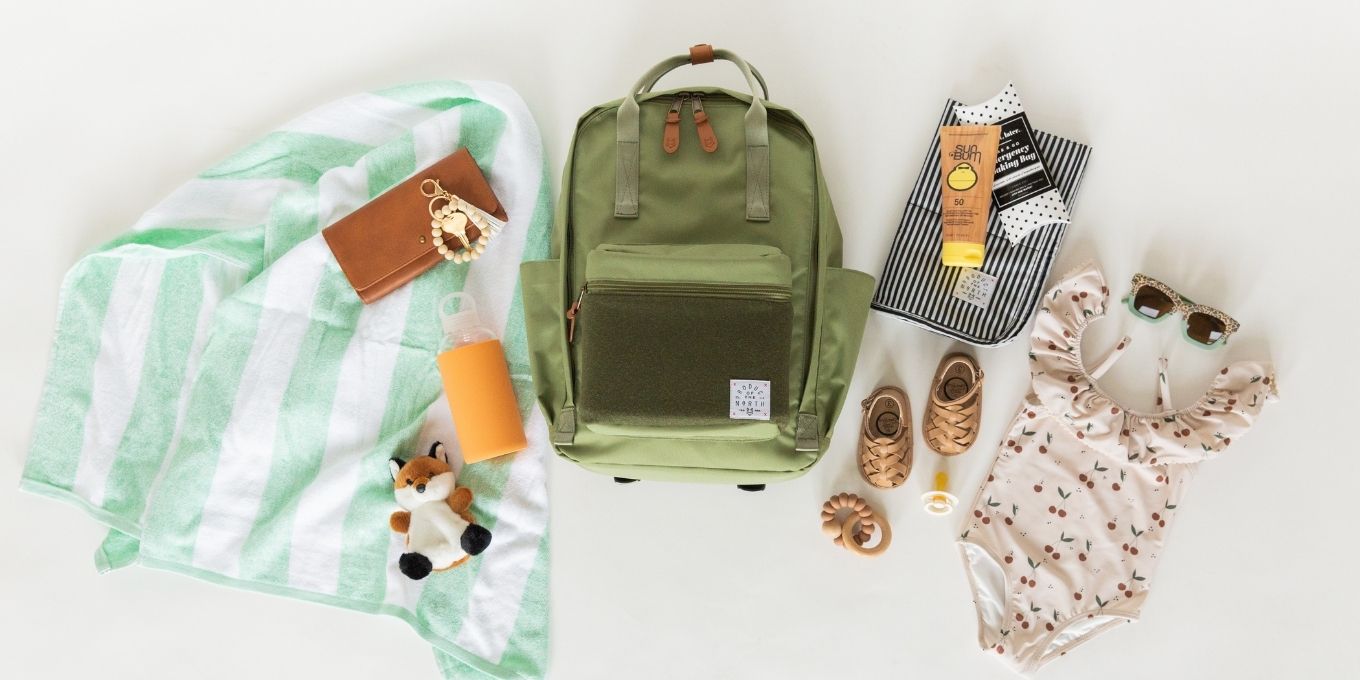 Flatlay of POTN Diaper Bag extras