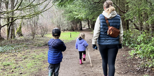 Family on a walk in the park