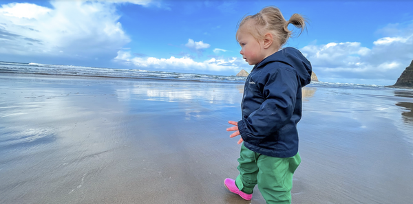 Kid running on the beach