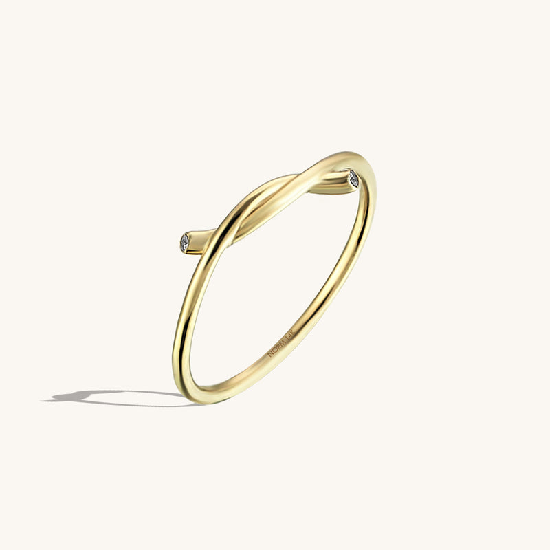 Women's Stackable Iconic Knot Ring in 14k Real Yellow Gold – NORM JEWELS