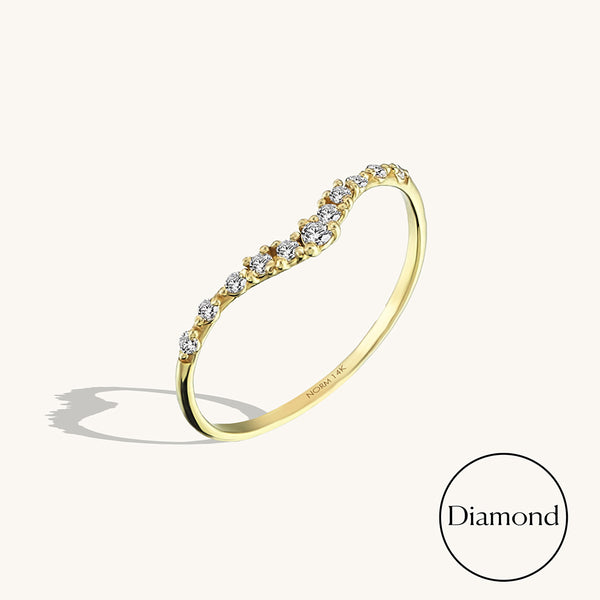 9 Carat White Gold & 0.17 Carat Diamond Wishbone Ring - Jordans Jewellers