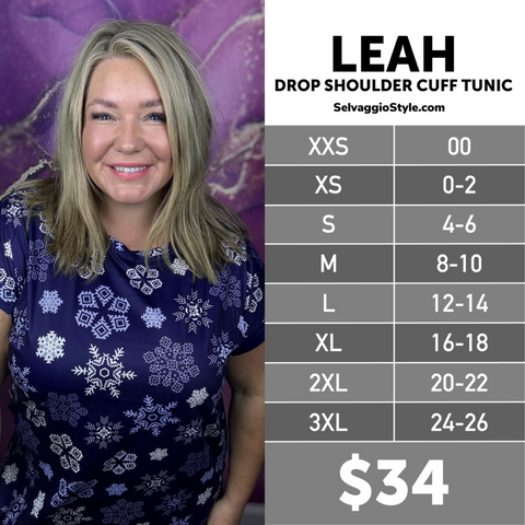 Holiday Leah Size Chart