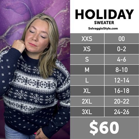 LuLaRoe Holiday Sweater Size Chart
