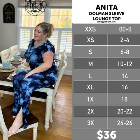 LuLaRoe Anita Size Chart