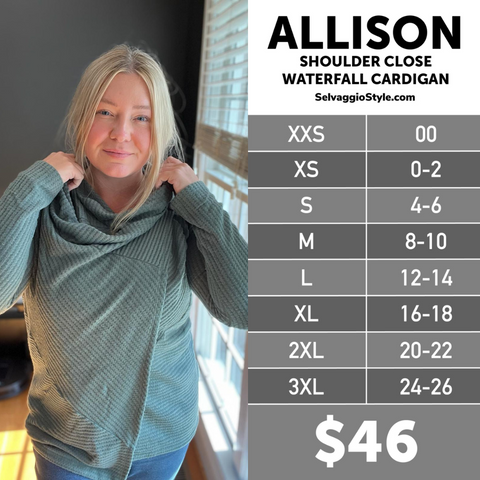 LuLaRoe Allison Size Chart