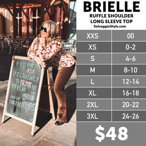 LuLaRoe Brielle Size Chart