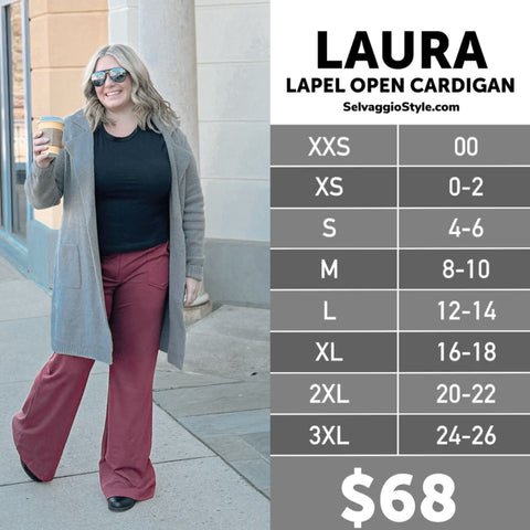 LuLaRoe Laura Size Chart