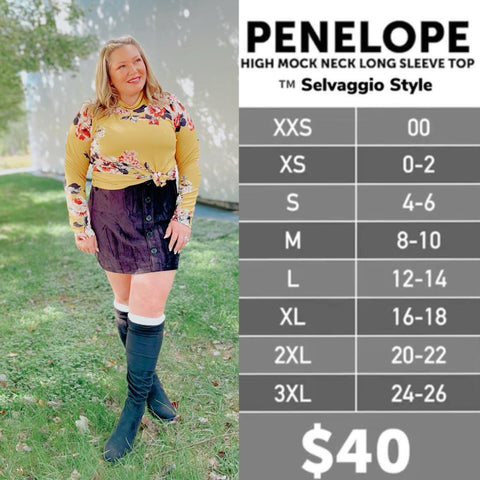 LuLaRoe Penelope High Mock Neck Long Sleeve – Selvaggio Style
