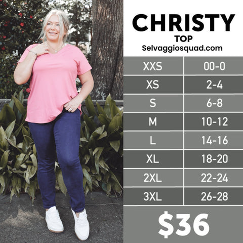LuLaRoe Christy T Size Chart