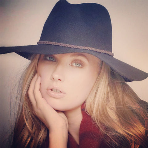 Wide Brim Grey Hat
