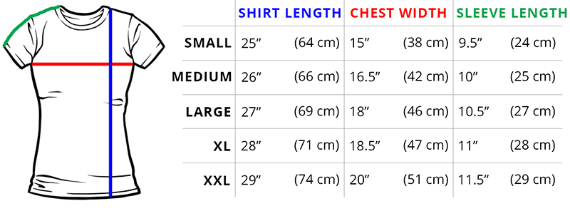 Standard Sizing Guide – SHOP- Online Double Impact Designs