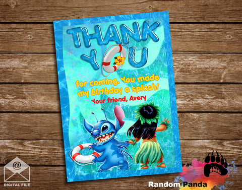 Lilo and Stitch Pool Party Invitation, Disney Stitch Invite – Random Panda