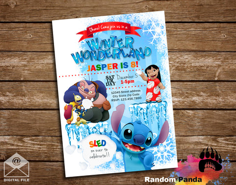 Lilo and Stitch Party Invitation Disney Lilo and Stitch Birthday