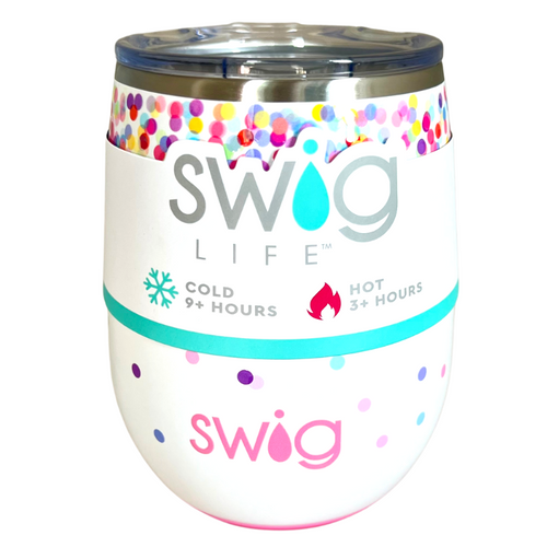 Swig Stemless Confetti Insulated Wine Cup - Sugah Cakes