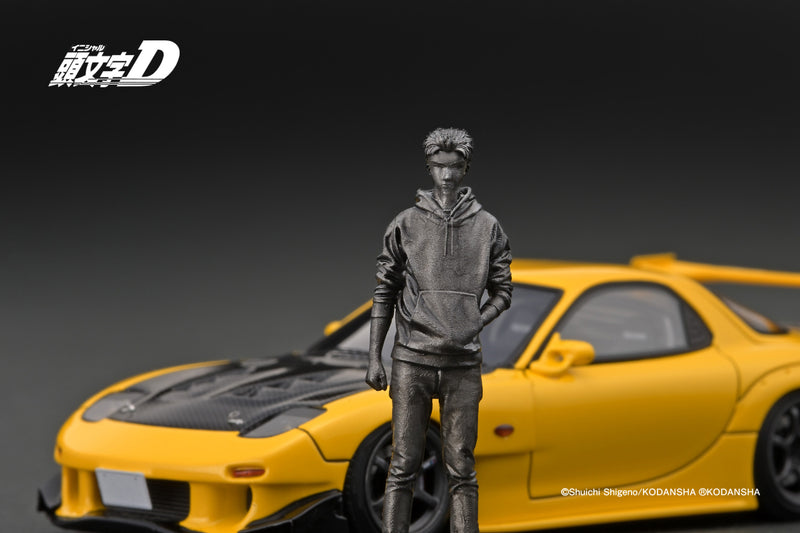 Ignition Model 1:43 Mazda RX-7 (FD3S) Initial D in Yellow with Mr. Kei