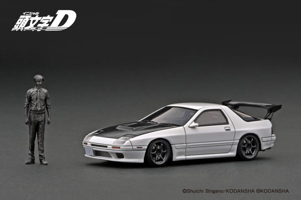 Ignition Model 1:43 Mazda RX-7 (FD3S) Initial D in Yellow with Mr. Kei