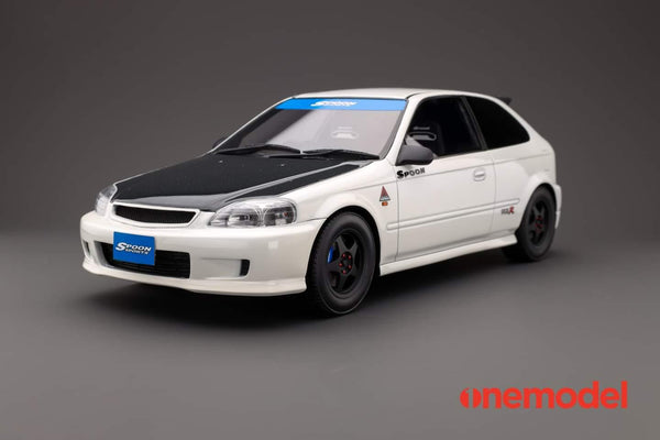 One Model 1:18 Honda Civic EG6 Rocket Bunny in White