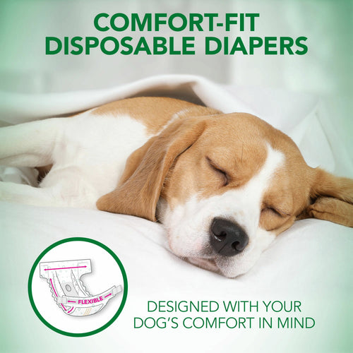 Vet's Best Diapers with Tail-Hole for Female Dogs, Comfort-Fit Disposable, Small, 12 Count
