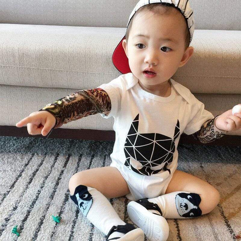 New Born Baby Tattoo Romper Long Sleeve Boys Spring Autumn Winter Cotton  Infant Robes Punk Rock Onesies Outfits Jumpsuit  Baby On The Way