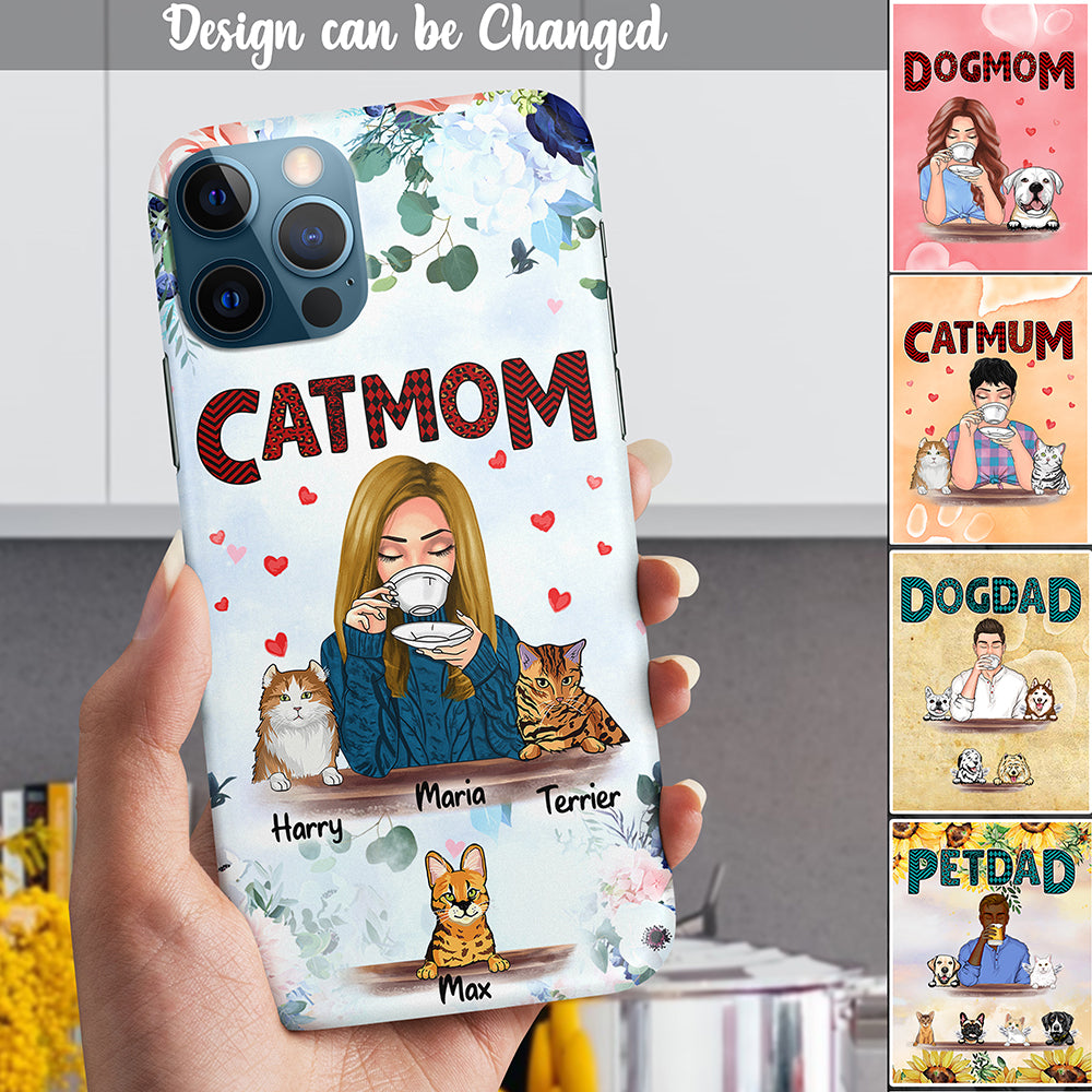 Excoolent Custom Phone Case For Pet Lovers - Unique Gift With Personalized Pets - Skinny Pet Mom With Pets