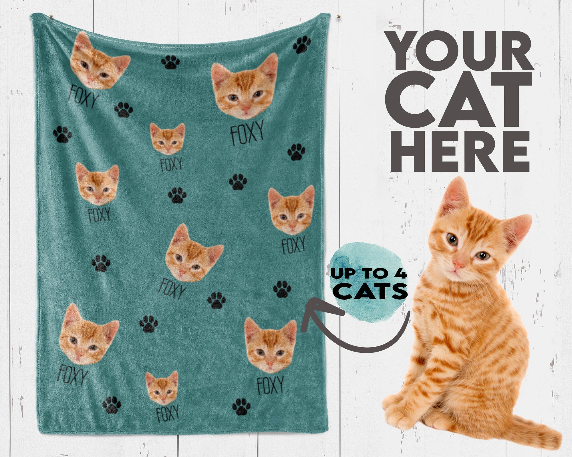 Cat Pattern Pet Placemat, Personalized Pet Food Mat, Custom Cat Lovers -  PersonalFury