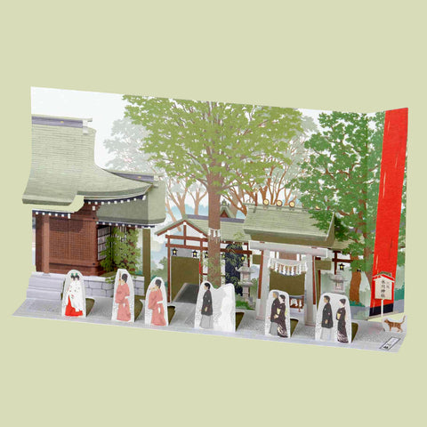 Kawagoe Souvenirs 3D postcard Hikawa Shrine 'OkoshiBumi'