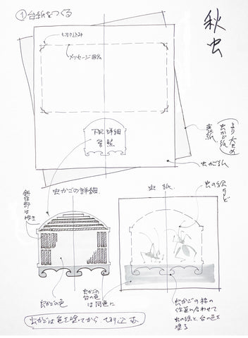 和風ポップアップカード　作り方　起こし文