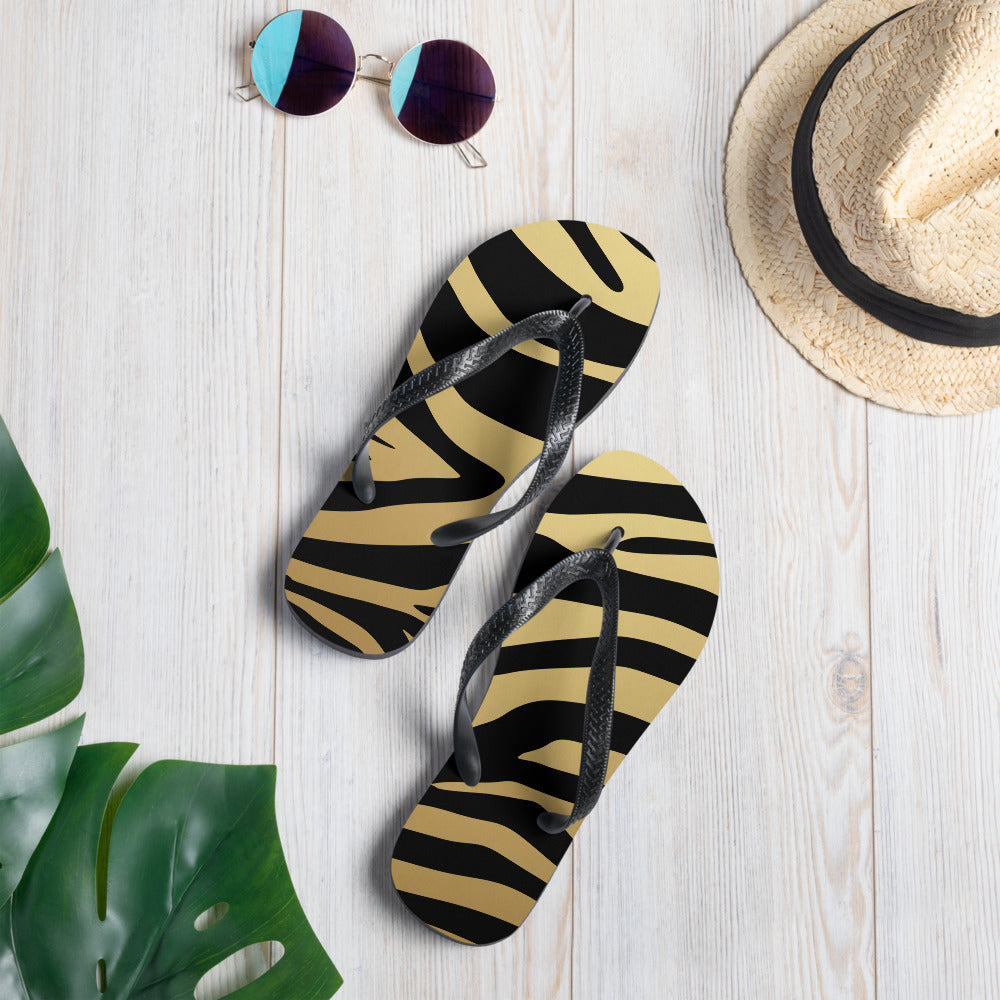 zebra flip flops